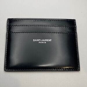 Saint Laurent Paris Black Patent Leather Card Holder - NWOT